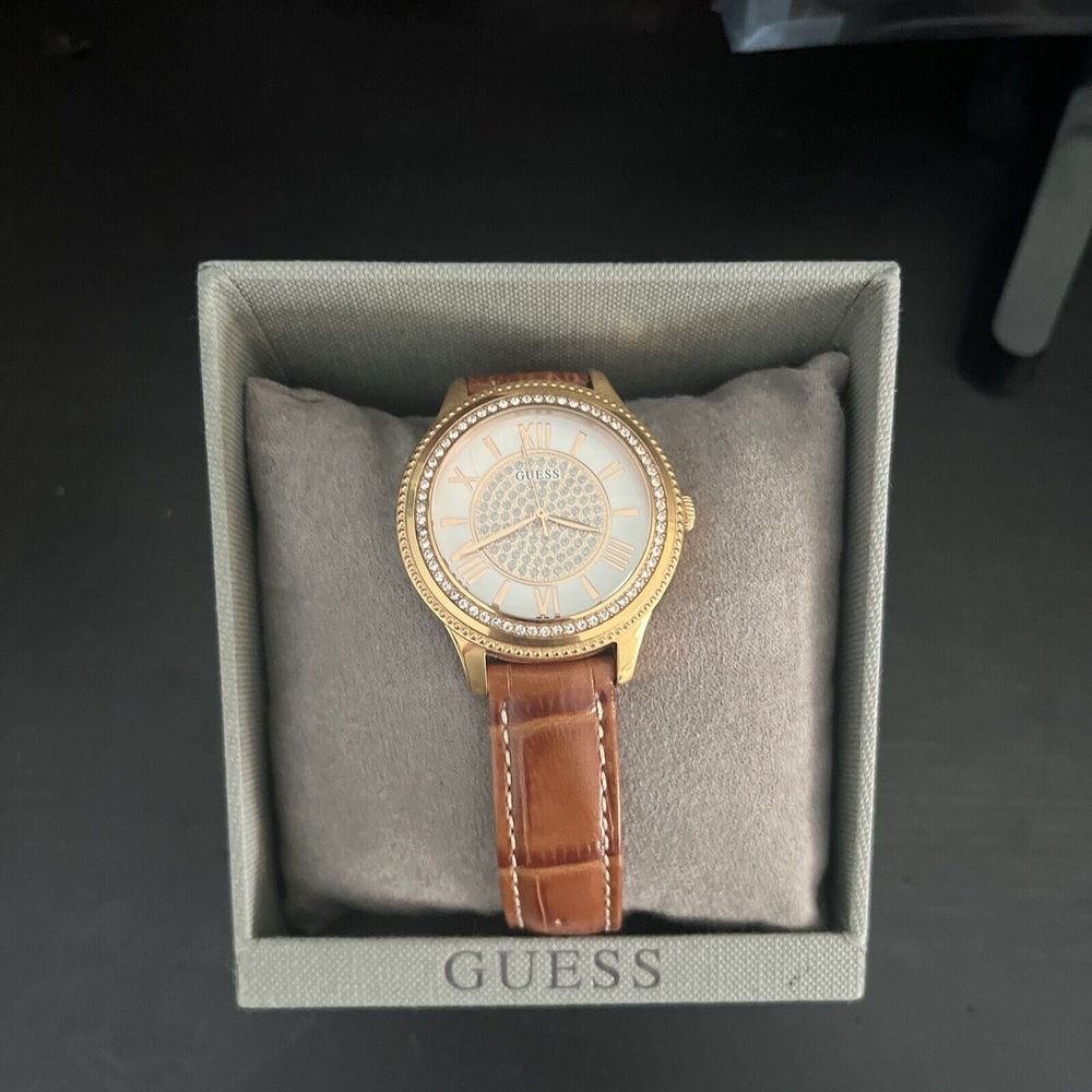 Guess Gold Tone Round Dial Analog Watch